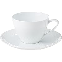 Noritake ノリタケ カップ & ソーサー ( コーヒー ティー 兼用) 210cc リズモホワイト 電子レンジ対応 食洗機対応   ファインポーセレン T5389L/1610