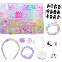 Amazon | LenKeda ビーズ セット 女の子,ビーズアクセサリー 子供