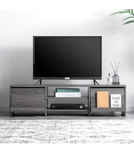 Amazon｜テレビ台 52 型 幅 120cm アッシュグレー 収納付き キャスター 