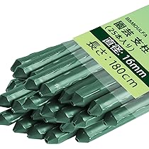 Amazon | 支柱 園芸 180cm、直径16mm 25本入り1組、イボ付 鋼管製の