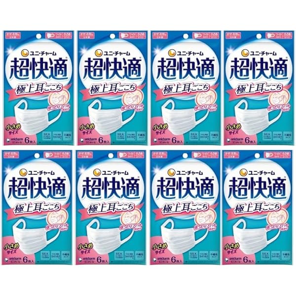 Amazon.co.jp: 超快適マスク 極上耳ごこち ふつうサイズ 6枚入り 10袋