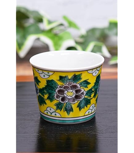 Amazon | 九谷焼 青郊窯 猪口（ちょこ）吉田屋葵KSO-04 磁器 | 九谷焼