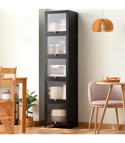 Amazon | Shilanmei 食器棚 スリム キッチンキャビネット 収納 食器棚