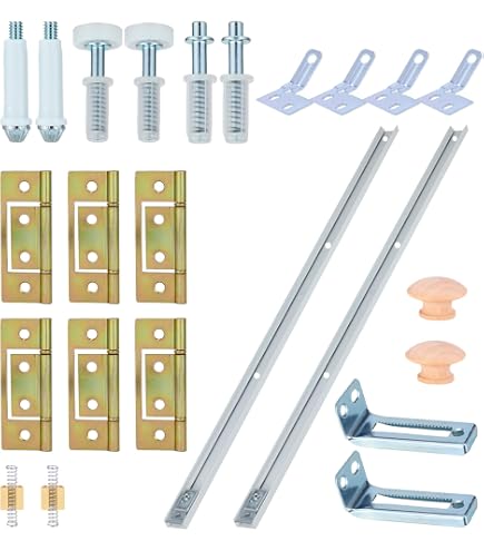 4-Pack Bifold Door Hardware Repair Kit – Replacement Top & Bottom Pivots, Guide Wheels & Brackets For Closet, Pantry, And Pocket Doors