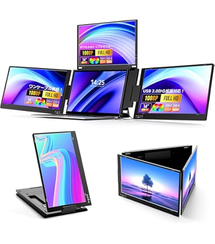 Amazon.co.jp: モバイルモニター 360°回転 13~17.3 ノートパソコン用