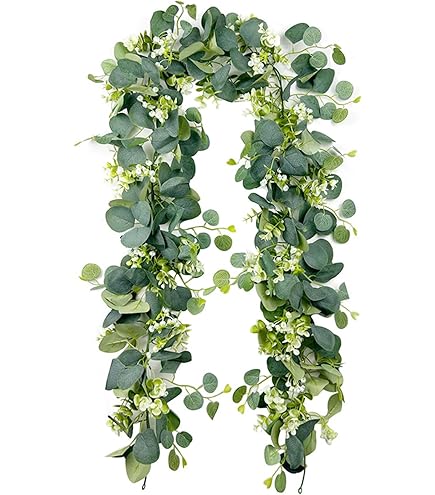 Amazon｜ユーカリガーランド 人工植物ガーランド 2個 シルバー ダラー
