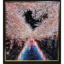 クリスタル アートパネル 紫陽花 風景画 クリスタル アートパネル 紫陽花 風景画