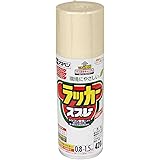 アサヒペン 塗料 ペンキ アスペンラッカースプレー 420ML ミルキーホワイト ラッカー スプレー ツヤあり 日光や雨に強い ノントルエン ノンキシレン だ円吹き パターン変更ノズル ガス抜きキャップ付き 日本製