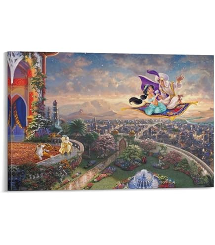 Amazon.co.jp: 西洋絵画 ディズニー シンデレラ Cinderella 豪華額縁付