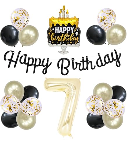 Amazon | HAPPY BIRTHDAY 誕生日 バルーン 飾り付け セット 7歳 数字