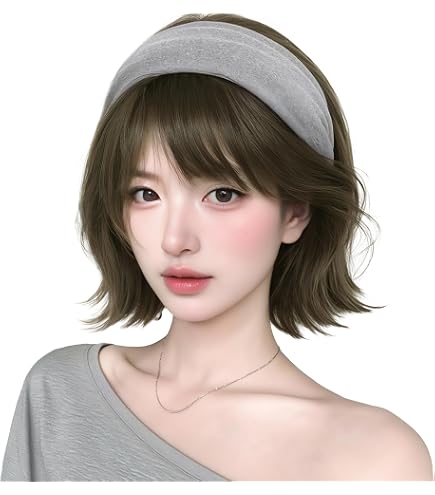 Amazon.co.jp: Dai Cloud ショート ブラウン ウィッグ 前髪付き 女性用