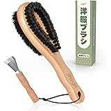 洋服ブラシ スーツ ブラシ 毛玉取る 豚毛 馬毛 天然木 静電気除去 冬用 スーツ コート ニット 和服 毛皮 メンテナンス ケア ほこり 毛玉 埃取り ウール セーター クリスマス プレゼント