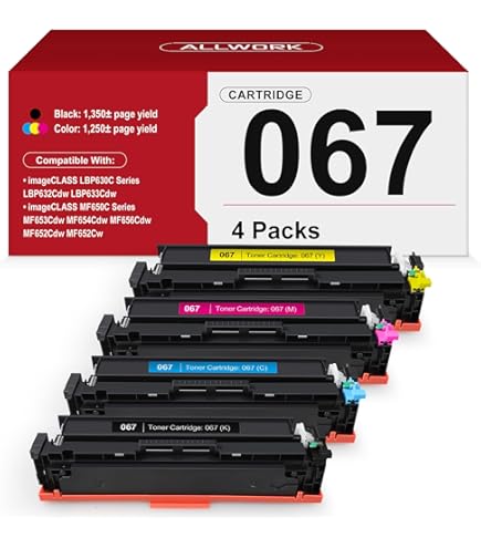 Amazon.co.jp: 067トナーカートリッジセット 4個パック Canon 067 067H