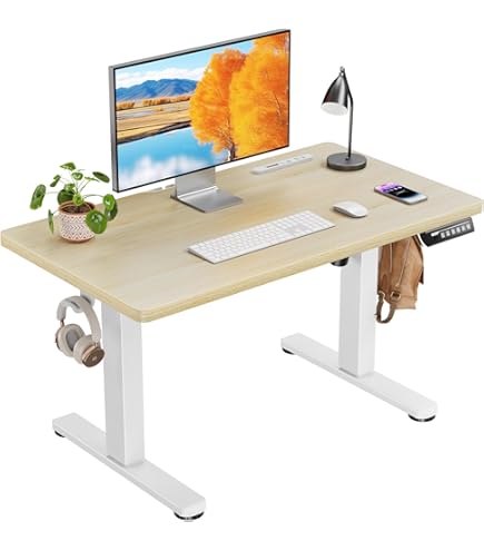 Amazon | RELATERA レラテラ デスク 昇降式 - ホワイト 90x60 cm