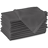 Encasa Homes装飾布ナプキン17x17インチ、12パックグレーディナーナプキン洗える、再利用可能な、耐久性のあるコットンナプキン-結婚式、パーティー、休日、家族の夕食、日常の使用に最適