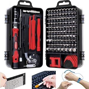 【2020年最新型130in1】 SHINODA 精密ドライバー 特殊ドライバー ドライバーセット 帯電防止ストラップ付き (レッド)