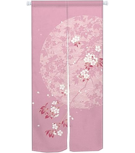 桜の花模様の薄いピンクのれん 桜の花模様の薄いピンクのれん