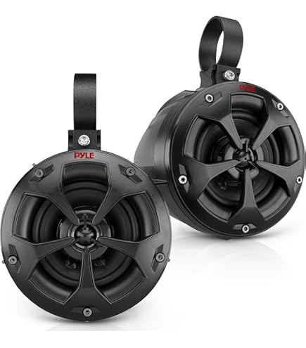 Amazon.co.jp: Pyle 800W マリンスピーカー アンプ付き - 4インチ 防水