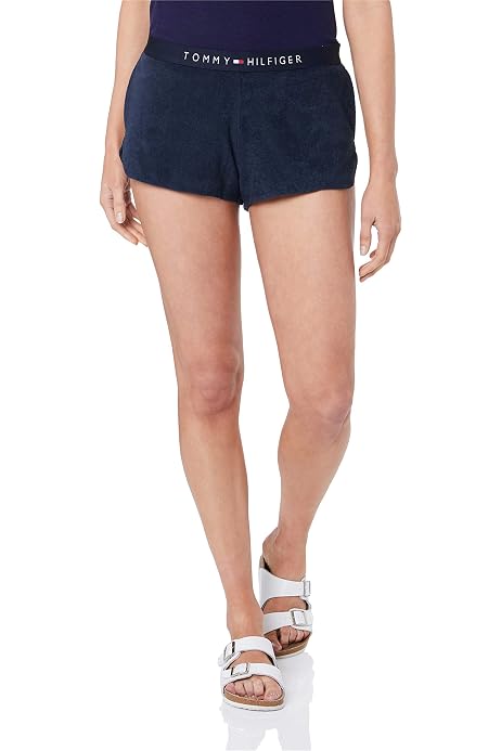 Logo Waistband Shorts, Navy Blazer, XS 