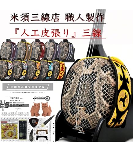 Amazon.co.jp: 三線 沖縄三線 初心者向けスタンダードセット 本蛇皮 