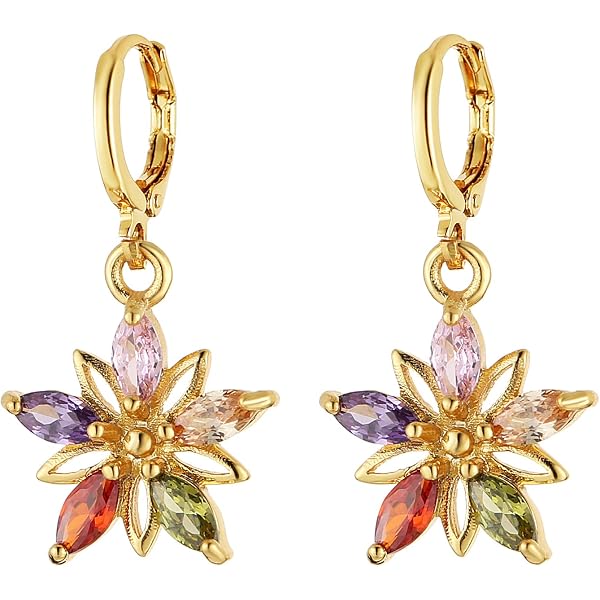 Santuzza Orecchini A Fiore In Argento Sterling Con Smalto E Pietre Preziose