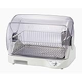 タイガー魔法瓶(TIGER) タイガー 食器乾燥器 サラピッカ AG抗菌加工フィルター/水受け 高温約100℃熱風乾燥 6人用 DHG-S400W プラスチック ホワイト 円筒形
