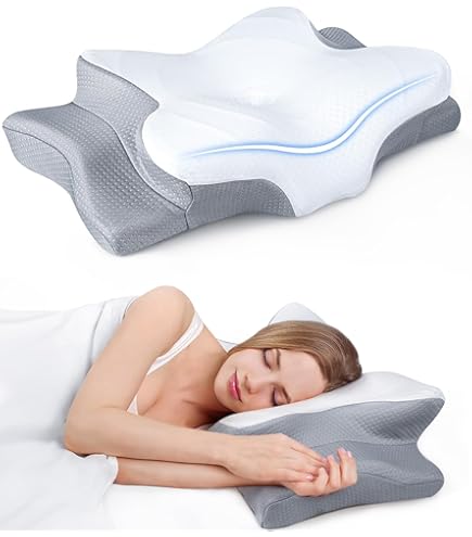 Brain Sleep Pillow Neck Fit + Pillow Cover (Organic Sleep) (Cloud
