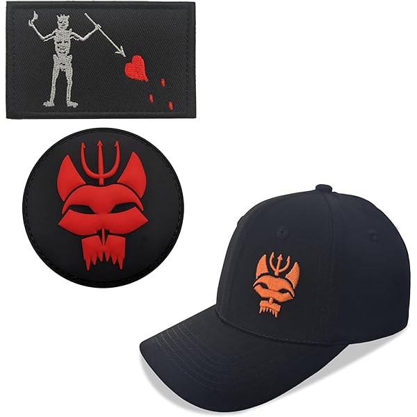 Amazon | YUSENGMOO 黒ひげ刺繍パッチ、シールチームタクティカル