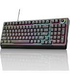 Amazon | ゲーミングキーボード 赤軸 98 キー メカニカル LED バック