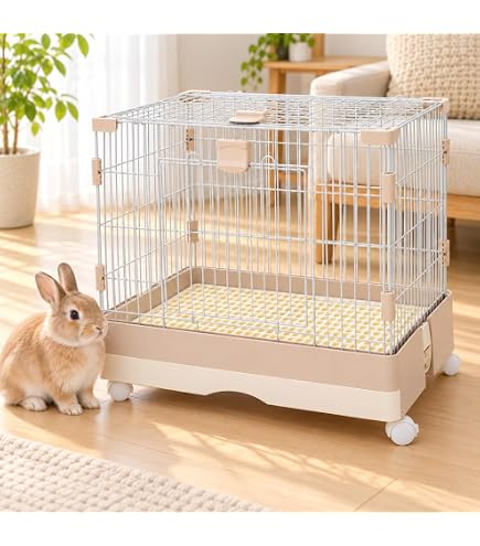 Amazon | マルカン うさぎのスッキリおそうじケージ トイレ付スノコ