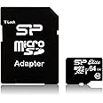 シリコンパワー microSD カード 64GB class10 UHS-1対応 最大読込85MB/s アダプタ付 永ブラック SP064GBSTXBU1V10SP