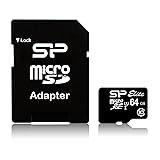 シリコンパワー microSD カード 64GB class10 UHS-1対応 最大読込85MB/s アダプタ付 永ブラック SP064GBSTXBU1V10SP