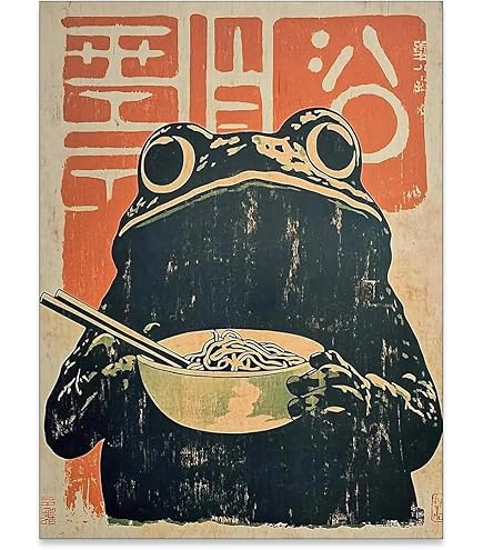 Amazon.co.jp: xbsifyiooa かわいい日本のカエルのキャンバスウォール
