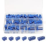 BEHOSHI ターミナルブロック 100個 端子台 ネジ端子ブロック PCBスクリューターミナルブロック 2Ｐ 3Ｐ 4Ｐ PCBマウント 2ピン 3ピン 4ピン 5.08mmピッチ 青
