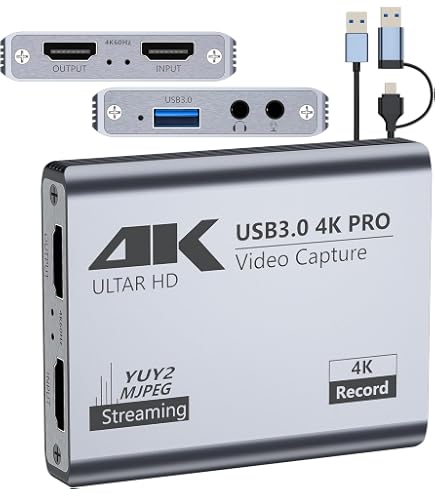 Amazon.co.jp: MYPIN 4K 60fps オーディオビデオ HDMIゲームキャプチャ