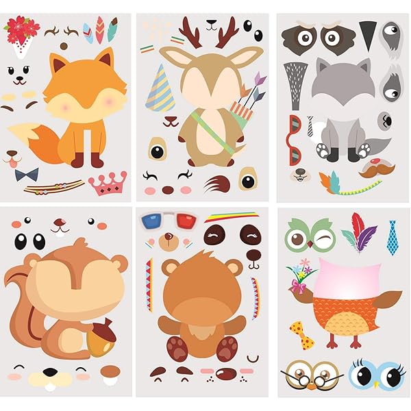 Zonon 100 Woodland Animal Treat Bags - Forest Theme Cellophane Gift Bags For Baby Shower & Birthday Parties