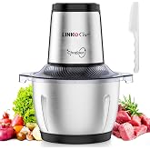フードプロセッサー LINKChef 1.5L容量 250Wハイパワー 2段階スピード 3層ステンレス刃 電動フードチョッパー みじん切り・挽肉・離乳食対応 氷も砕ける ブレンダー 一台多役 家庭用 コンパクト 洗いやすい