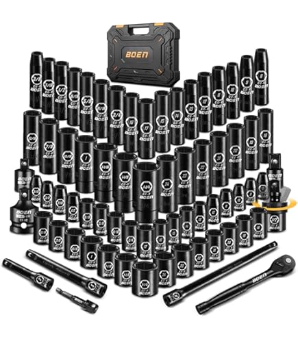 Socket Set AMM 1/2 Drive Deep Impact , 35-Piece SAE 3/8 To 1-1/4 Socket Set AMM 1/2 Drive Deep Impact , 35-Piece SAE 3/8 To 1-1/4