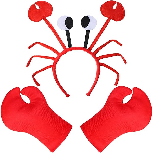 Gadpiparty Red Plush Crab Headband - Adjustable Animal Costume Accessory For Kids