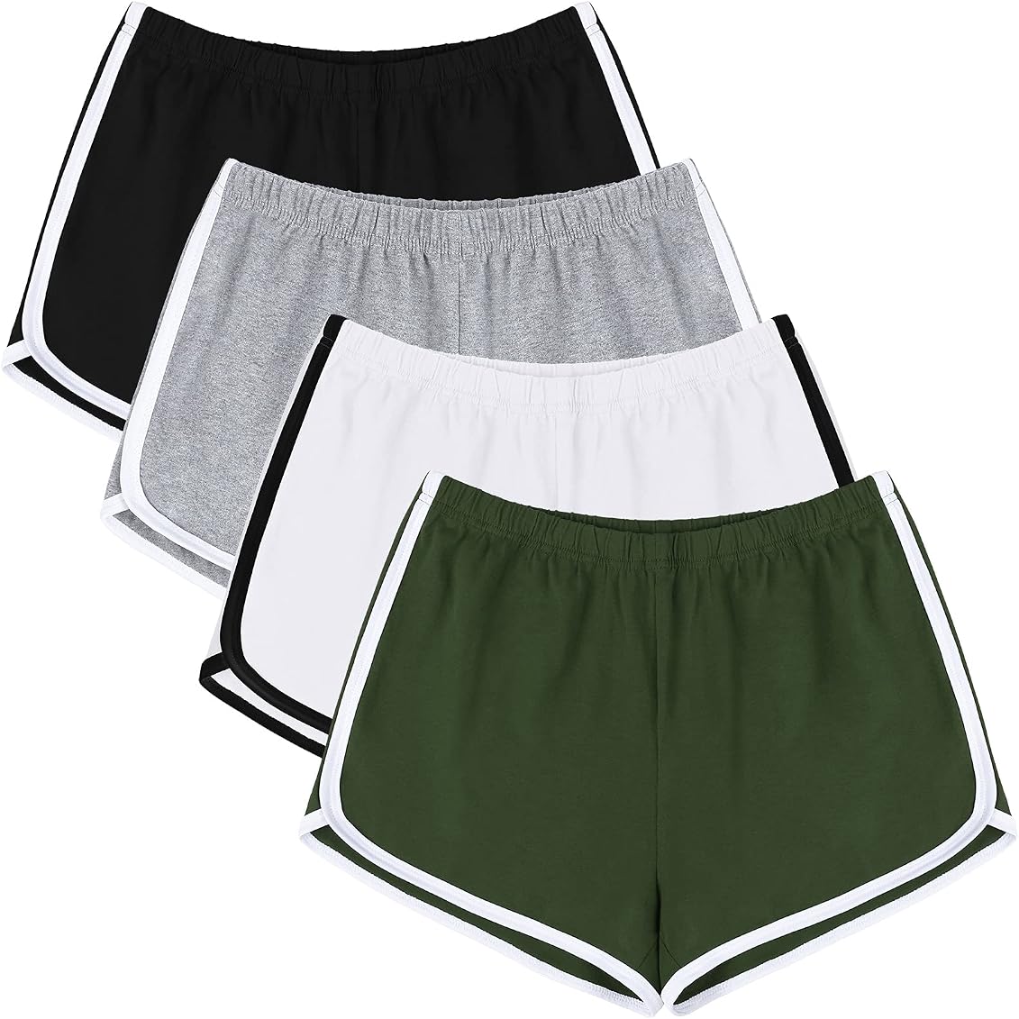 URATOT 4 Pack Yoga Short Pants Cotton 