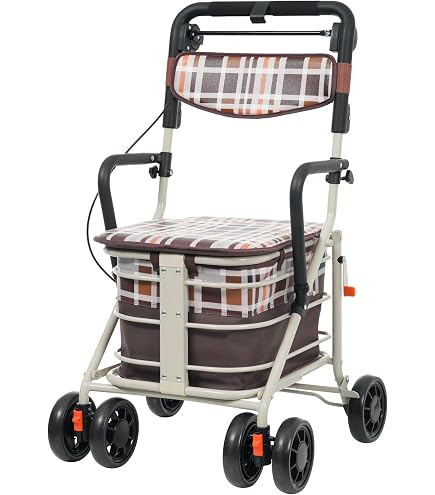 Amazon | Simpolu シルバーカー 軽量 折りたたみ可能 座面付き 歩行器