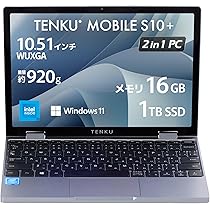 【新品未使用品】TENKU MOBILE S10 ノートPC パソコン TENKU MOBILE S10 2in1モバイルノートPC 10.51インチ Windows 11 Home