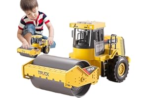 ダイキャストロードローラーおもちゃ、シミュレーションロードローラーおもちゃ,ダイキャストロードローラーおもちゃエンジニアリングロードプレーナー車両トラックおもちゃ | モデルロードローラー装飾おもちゃ 5 歳以上の男の子と女の子向け