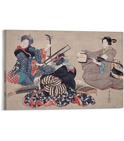 Amazon.co.jp: 葛飾応為 夜桜美人図 88×34.7cm 浮世絵 原寸大