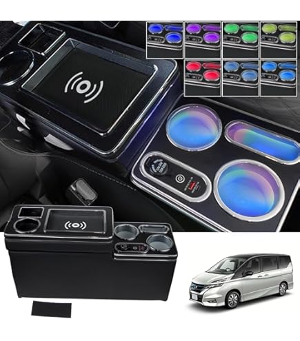 さく NISSAN セレナC27 e-Power LEDコンソールボックス Amazon | セレナ 対応 c27 e-power コンソール センターボックス