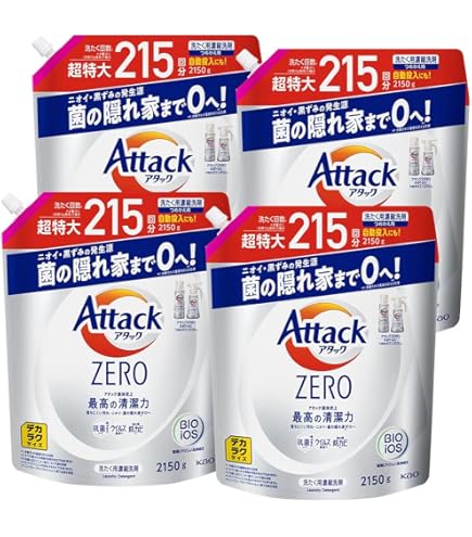 Amazon | 【ケース販売】デカラクサイズ アタックZERO 洗濯洗剤 液体