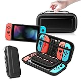 Temiry 【switch ケース /switch 有機elモデル対応】スイッチ ケース 保護カバー 収納バッグ 防塵 防汚 switch/switch oled ケース 持ち運び便利 EVA素材 ゲームカード収納 全面保護型 switch 有機el ケース 保護カバー プレゼント Black