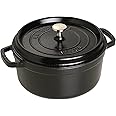 staub ストウブ 「 ピコ ココット ラウンド ブラック 24cm 」 大きい 両手 鋳物 ホーロー 鍋 IH対応 【シリアルナンバー付き日本正規販売品】 La Cocotte Round 40500-241