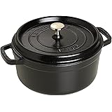 staub ストウブ 「 ピコ ココット ラウンド ブラック 24cm 」 大きい 両手 鋳物 ホーロー 鍋 IH対応 【シリアルナンバー付き日本正規販売品】 La Cocotte Round 40500-241