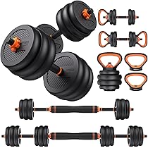 Amazon | YOSUDA 5in1 ダンベル 可変式 3-40kg負荷調整 バーベル